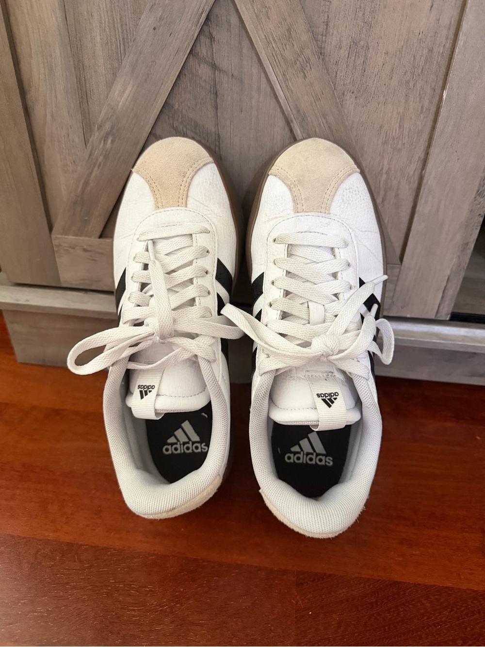 adidas White Black Casual Platform Sneakers - Picture 3 of 7